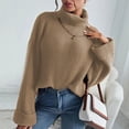 thumbnail image 1 of Vedolay Cute Sweaters Women's 2023 Fall Casual Long Sleeve Crew Neck Ribbed Knit Pullover Sweater,Khaki XL, 1 of 5
