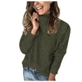 thumbnail image 1 of Vedolay Cute Sweaters Women's V Neck Long Sleeve Color Block Striped Casual Cable Knit Pullover Sweater,Army Green L, 1 of 3