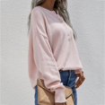 thumbnail image 1 of Vedolay Cute Sweaters Women's V-Neck Ribbed Long Sleeve Slim Knit Sweater Fall 2023 Trendy Clothes,Pink L, 1 of 4