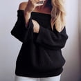 thumbnail image 1 of Vedolay Cute Sweaters Womens 2023 Fall Casual Oversized Lapel Collar V Neck Long Sleeve Pullover Sweaters,Black One Size, 1 of 3