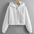 thumbnail image 1 of Vedolay Cute Sweatshirts Hoodies for Women 2023 Half Zip Crop Sweatshirt Workout Hoodie High Neck Long Sleeve Clothes,White S, 1 of 2