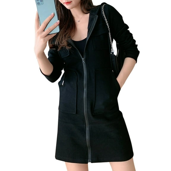 Vedolay Cute Sweatshirts Women's Half Zip Crop Sweatshirt Workout Hoodie High Neck Long Sleeve Clothes,Black L