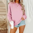 thumbnail image 1 of Vedolay Cute Sweatshirts Women's Oversized Crewneck Sweatshirts Pullover Workout Tops Fall Long Sleeve Teen,Pink M, 1 of 4