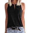 thumbnail image 1 of Vedolay Cute Tops Women's V Neck Lace Tank Tops Summer Casual Sleeveless Shirts Tops Side Split,Black L, 1 of 5