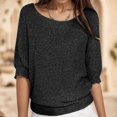 thumbnail image 1 of Vedolay Cute Tops for Women V Neck Long Sleeve Pullover Casual Lapel Collar Knit Sweaters,Black L, 1 of 4