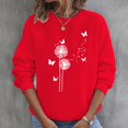 thumbnail image 1 of Vedolay Cute Tops for Women Women's 2023 Fall Workout Crop Tops Long Sleeve Casual Sweatshirts,Red L, 1 of 4