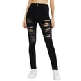 thumbnail image 1 of Vedolay Denim Pants for Women High Waisted Denim Pants Frayed Raw Hem Summer Hot Jeans Black,L, 1 of 5