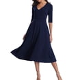 thumbnail image 1 of Vedolay Dress For Women Womens Deep V Neck Bodycon Mini Dress Long Sleeve Ruched Wrap Club Party Dresses,Dark Blue XXL, 1 of 5