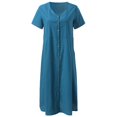 thumbnail image 1 of Vedolay Dress Women Summer Plus Size Maxi Dress Long Dresses with Pockets,Blue XXL, 1 of 5