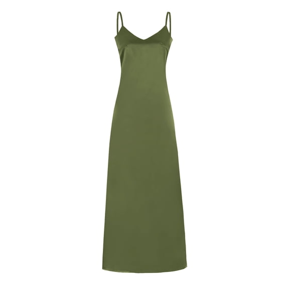 Vedolay Dress Women's High Neck Split Bodycon Evening Long Dress,Army Green XXL