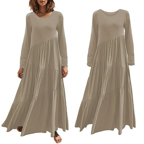 Vedolay Dressers Women's V Neck Long Batwing Sleeve Wrap Midi Knit Sweater Dress Elegant Backless with Belt Slit,Khaki S