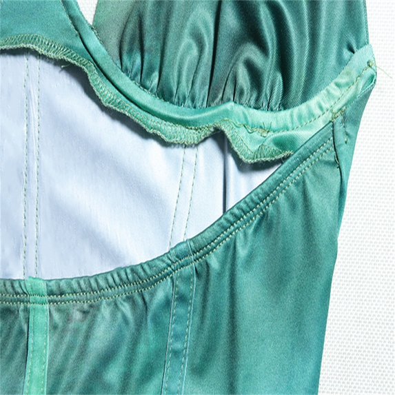 Vedolay Dresses For Women 2023 Women's Casual Ruffle Hem Solid Wrap Dress Spaghetti Strap Front Tie Knot Short Dresses,Green L