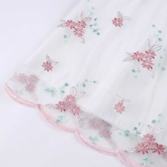 Vedolay Dresses Girls Dress Rose Flower Double Bow Tie Party Sundress,A 5-6 Years