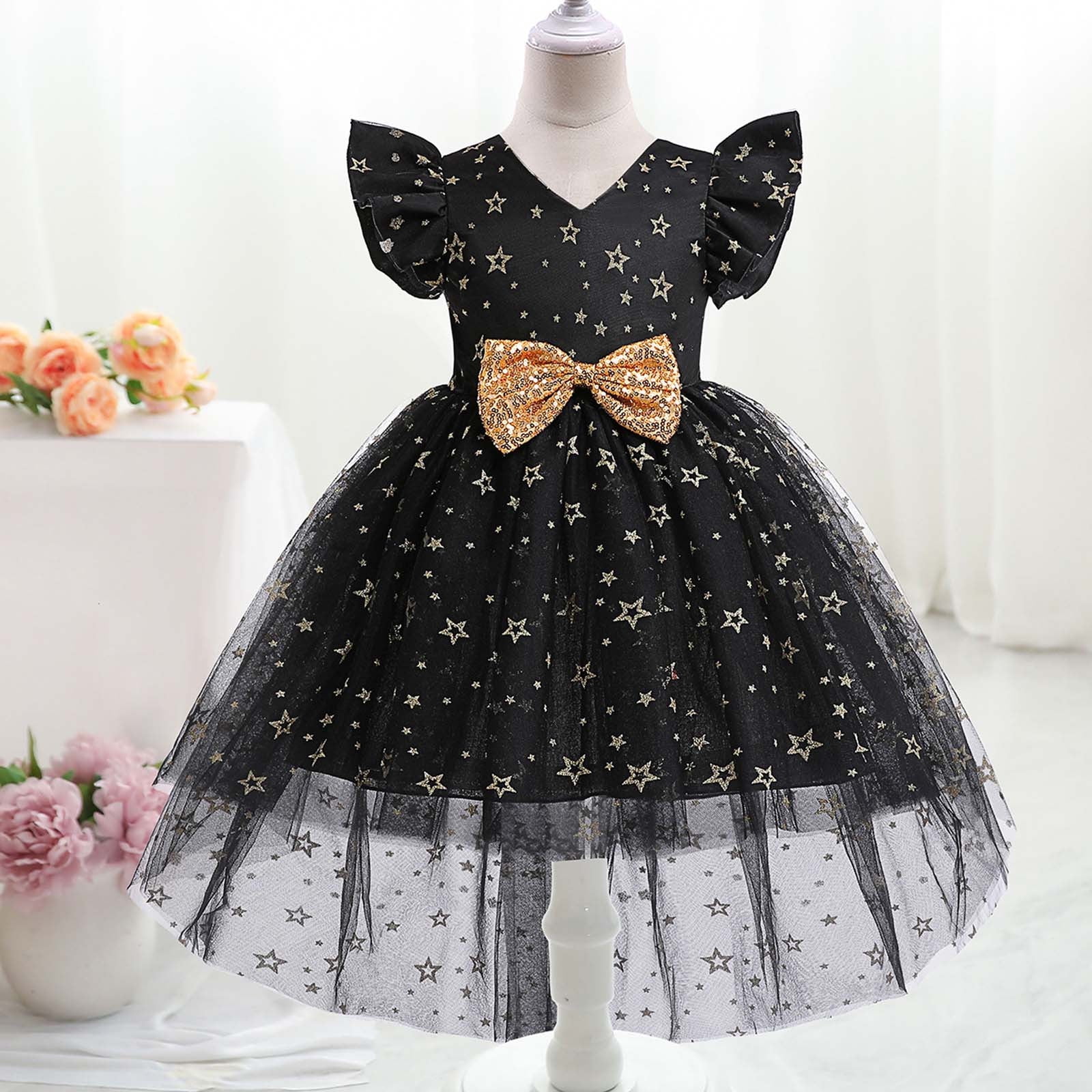 Amazon.com: GU ZI YANG Black High Low Flower Girl Dress for Wedding Pageant  Dresses for Toddler Girls GZY260-4: Clothing, Shoes & Jewelry