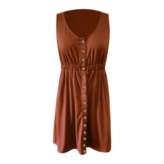 Vedolay Dresses For Girls Women Casual Summer Dresses 2023 Spring Crew Neck Ruffle Short Sleeve Floral Leopard Smocked Boho Flowy Maxi Dress,Brown XXL