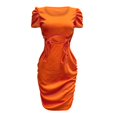 thumbnail image 1 of Vedolay Dresses for Women's Short Sleeve Square Neck Maxi Long Dress,Orange M, 1 of 4