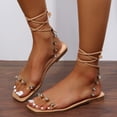 thumbnail image 1 of Vedolay Dressy Sandals Women Sandals for Women, Women's Flat Summer Flat Sandals Flip Flop,Brown 9, 1 of 5