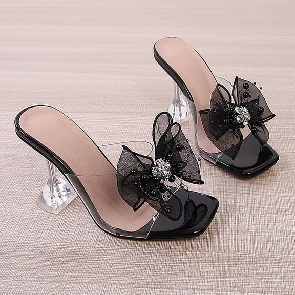 Vedolay Dressy Sandals Women Women's Strappy Heels Block Open Toe Low Sandals Shoes,Silver 9