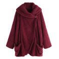 thumbnail image 1 of Vedolay Fall Clothes for Women Warm Plush Button Lapels Jacket Outwear Coat Red,4XL, 1 of 2