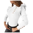 thumbnail image 1 of Vedolay Fall Fashion Sweatshirt Plus Size Long Sleeve Floral Tunic Top White,S, 1 of 5