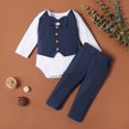 thumbnail image 1 of Vedolay Fall Outfits for Boy Toddler Boy Clothes Top & Pants Sets Little Kids Fall Outfits,Dark Blue 9-12 Months, 1 of 5