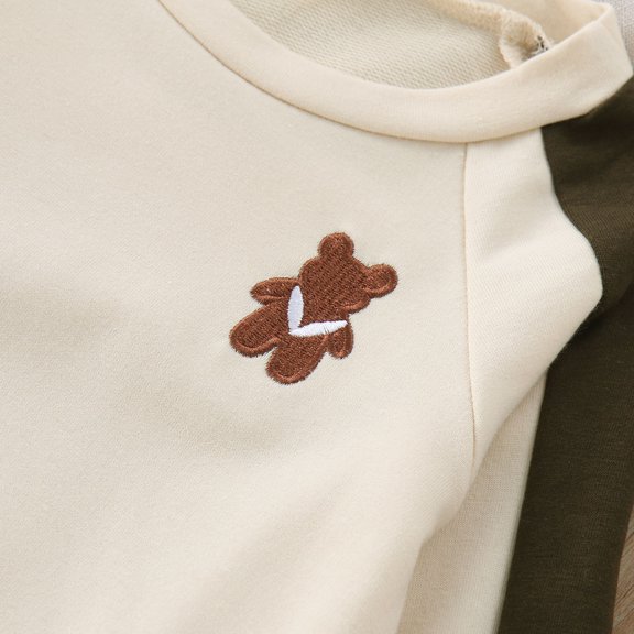 Vedolay Fall Sets for Boy Print Long Sleeve Button Down Top and Pants 2 Piece Fall Outfit,White 12-18 Months