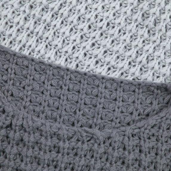 Vedolay Fall Sweater Women's Casual Sweaters Long Sleeve Crew Neck Ribbed Knit Pullover Tops,Gray M