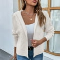 thumbnail image 1 of Vedolay Fall Sweater Womens 2023 Fall Casual Oversized Lapel Collar V Neck Long Sleeve Pullover Sweaters,Beige S, 1 of 5
