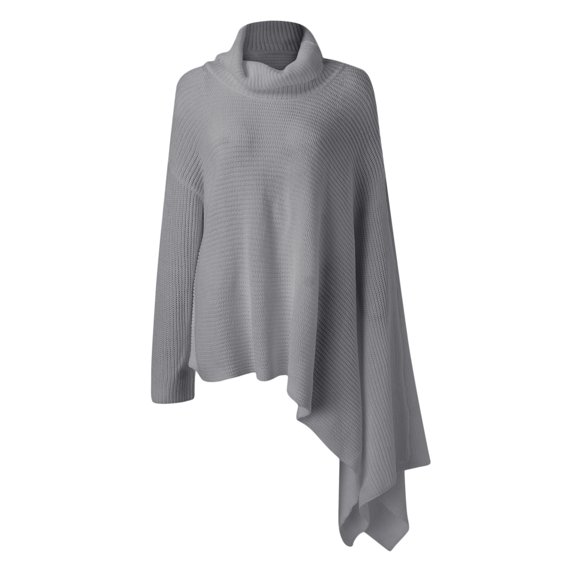 Vedolay Fall Sweater Womens Fashion Fall Sweaters Ruffle Neck Knit Pullover Cute Tops,Gray XXL