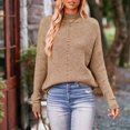 thumbnail image 1 of Vedolay Fall Sweater Womens Sweaters 2023 Fall Long Sleeve Crew Neck Striped Oversized Casual Pullover Top,Khaki M, 1 of 2
