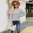 thumbnail image 1 of Vedolay Fall Sweaters Oversized Sweaters for Women Crewneck Long Sleeve Knit Warm Pullover Sweater,Gray XL, 1 of 4