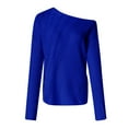thumbnail image 1 of Vedolay Fall Sweaters Women's 2023 Fashion V Neck Collared Sweaters Casual Loose Lantern Long Sleeve Tops,Blue L, 1 of 3