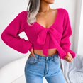 thumbnail image 1 of Vedolay Fall Sweaters Womens 2023 Pullover Sweaters Long Sleeve Knit Lightweight Crew Neck Fall Tops,Hot Pink L, 1 of 5