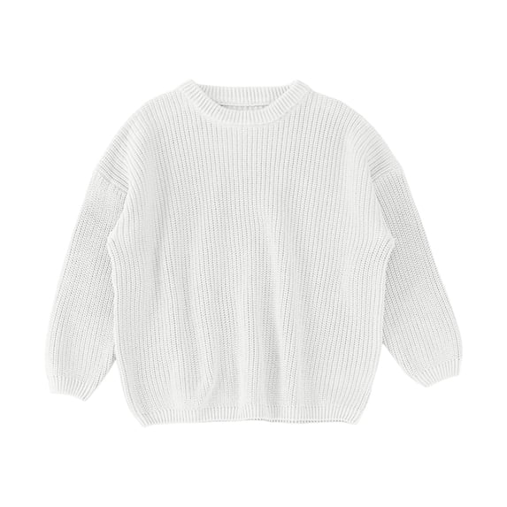 Vedolay Fall Sweaters for Girls Cute Sweater Long Sleeve Ruffled Pullover Sweater for Girls,White 6-9 Months