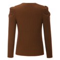thumbnail image 1 of Vedolay Fall Sweaters for Women 2023 Womens Striped 2023 Long Sleeve Ribbed Knit Loose Oversized Pullover Sweaters,Brown L, 1 of 5