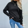 thumbnail image 1 of Vedolay Fall Sweaters for Women Fall Knitted V-Neck Collared Pullover Long Sleeve Winter Sweater,Black XL, 1 of 5