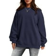 thumbnail image 1 of Vedolay Fall Tops Womens 2023 Long Sleeve Tunic Tops Crew Neck Soft Pullover With Side Zipper Shirt Clothes,Navy L, 1 of 3