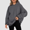 thumbnail image 1 of Vedolay Fall Tops for Women 2023 Hoodies for Women 2023 Oversized Sweatshirts Turtleneck Pullover Long Sleeve Hoodies Tops,Dark Gray M, 1 of 5