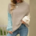 thumbnail image 1 of Vedolay Fall Tops for Women 2023 Winter Casual Turtleneck Long Sleeve Loose Pullover Sweater,Khaki L, 1 of 5