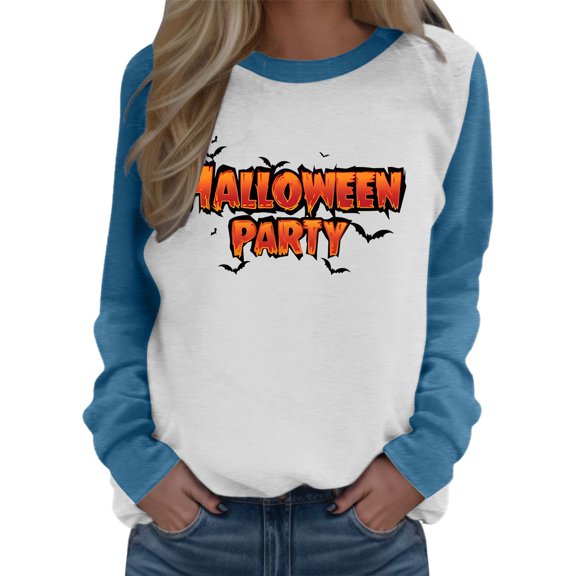 Vedolay Fall Tops for Women Womens Fall Fashion Sweatshirt Long Sleeve Pullover Casual Top,Blue L