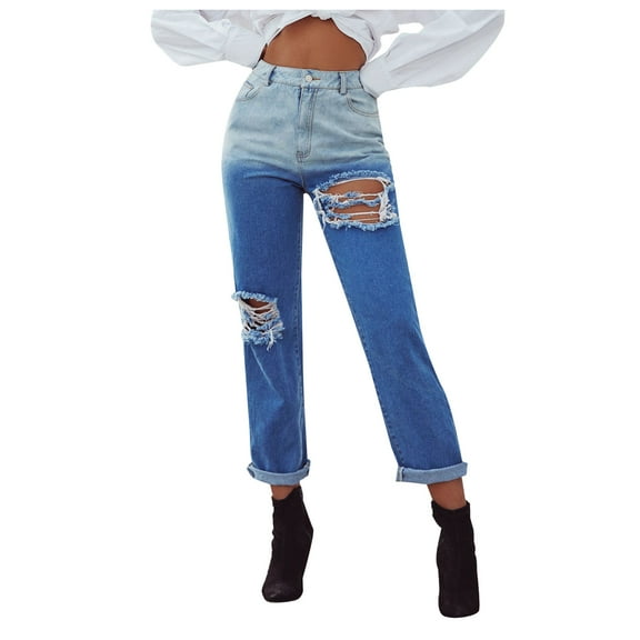 Vedolay Fashion Women Pants High Waisted Baggy Bell Bottom Jeans Denim Flare Jeans Blue,XS