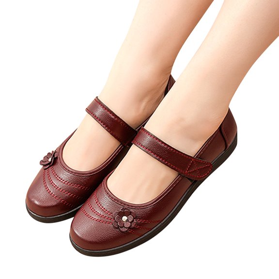 Vedolay Flat Casual Shoes For Women Women's Slip-On Walking Shoes Lightweight Soft Casual Shoes,Red 8
