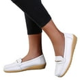 thumbnail image 1 of Vedolay Flat Loafers Shoes For Women Walking Wide Fashion Flat Leisure Shoes,White 7.5, 1 of 5