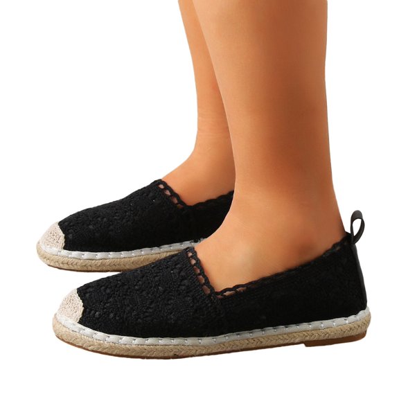 Vedolay Flats Casual Shoes Women's Soft Flat Slip-on Loafers Breathable Non-Slip Shoes,Black 9