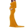 thumbnail image 1 of Vedolay Floral Maternity Dress Maternity Dress,Off Shoulders Drop Sleeve Maternity, Photo Prop Dress, Maxi Wedding Gown-Baby Shower,Yellow M, 1 of 5
