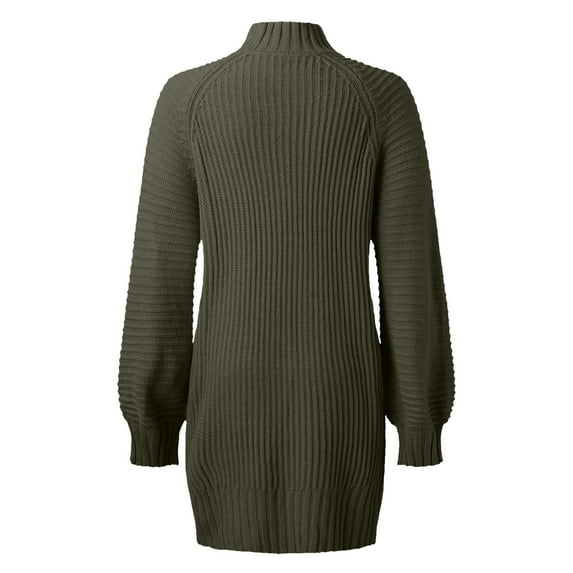 Vedolay Formal Dress Women Crewneck Knit Sweater Dress Long Sleeve Oversized Casual Pullover Dress,Green S