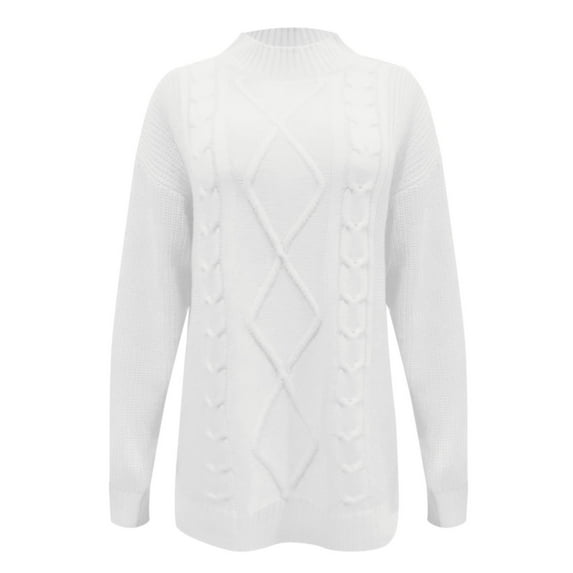 Vedolay Formal Dress Womens V Neck Sweater Dresses Long Sleeve Ruffle Knitted Mini Sweater Dress,White M