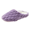 thumbnail image 1 of Vedolay Fuzzy Slippers Women Memory Foam Closed Toe Scuff Indoor Outdoor House Shoes Purple,39, 1 of 5