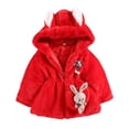 thumbnail image 1 of Vedolay Girl Fall Coats Slim Fit Jacket Button Cardigan Coat Casual Loose Outerwear Red,90, 1 of 2