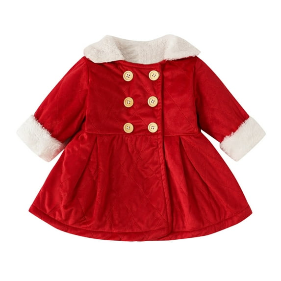 Vedolay Girl Jacket Baby Princess Outwear Jacket Top Long Sleeve Overcoat Red,24M